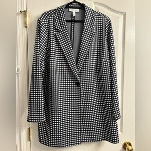 Addition Elle Long black and white checkered Blazer Size 22